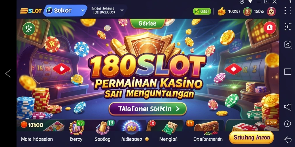 Tampilan gameplay 180SLOT yang mendebarkan dan penuh warna.