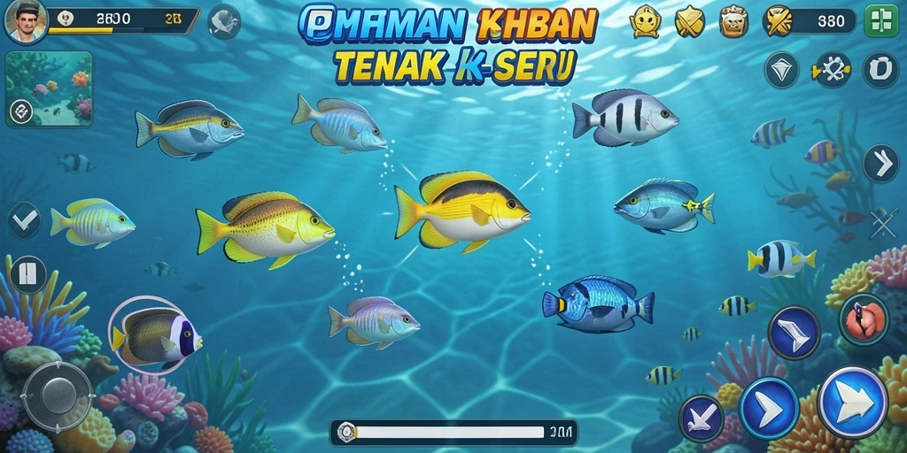 Tampilan gameplay 34R dengan aksi tembak ikan yang seru.