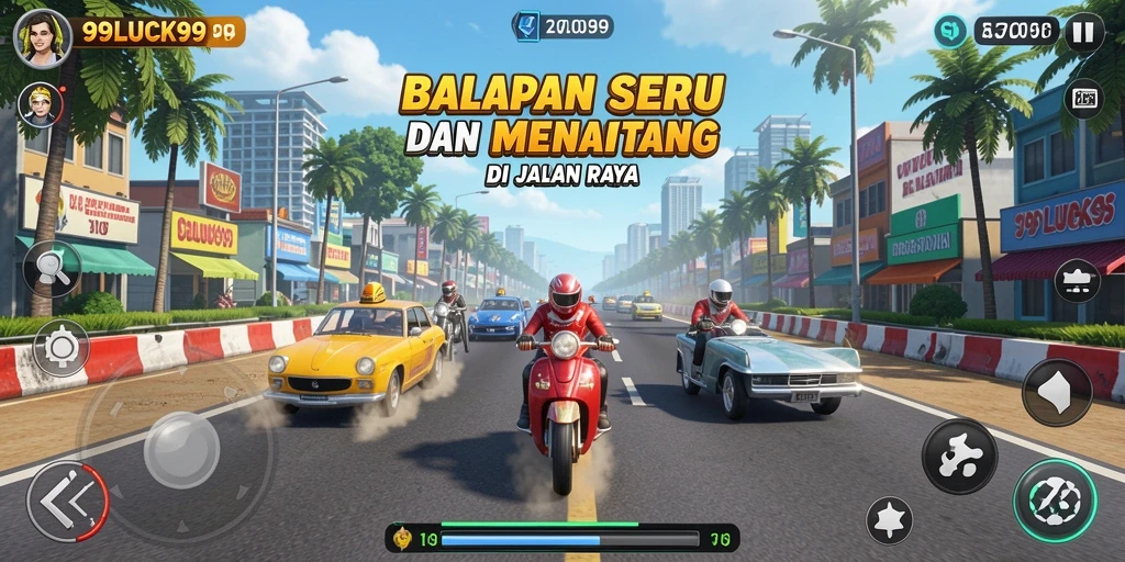 Gameplay Racing yang seru dan menantang dalam 99LUCK99.
