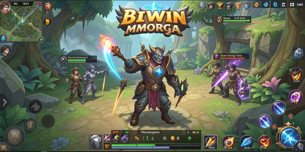 Tangkapan layar utama BIWIN menampilkan gameplay MMORPG yang menantang.