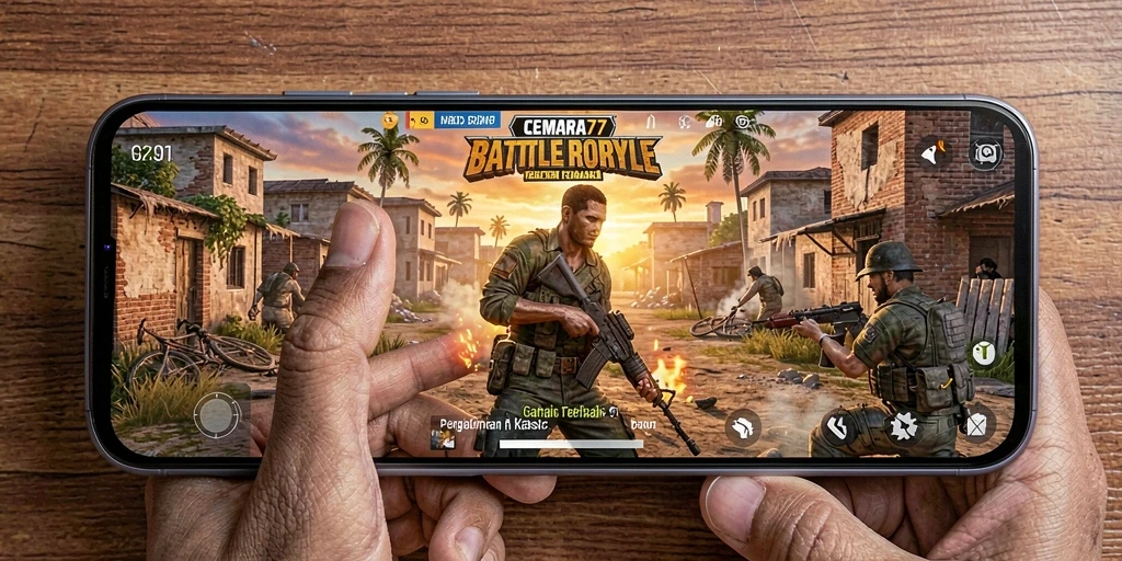 Tampilan gameplay menarik dari CEMARA77 dalam aksi Battle Royale.