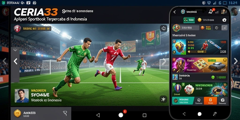Screenshot CERIA33 menampilkan antarmuka taruhan olahraga yang interaktif.