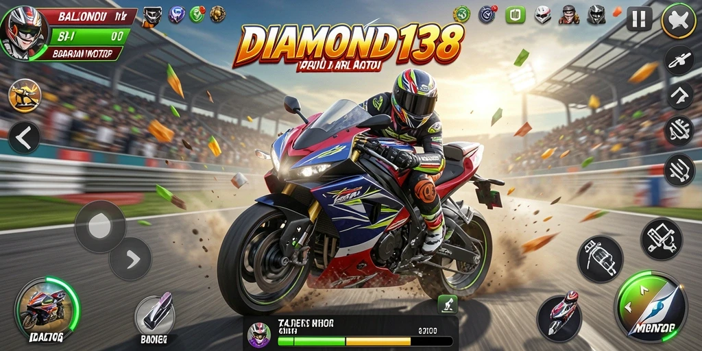 Gameplay seru dengan aksi balapan motor yang mendebarkan.