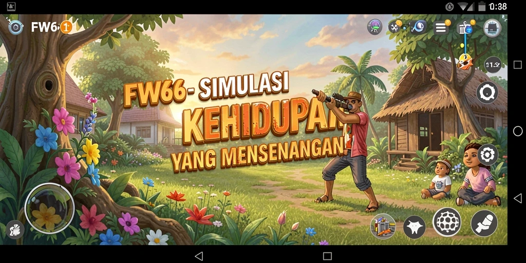 Tampilan gameplay FW66 yang penuh warna dan interaksi.