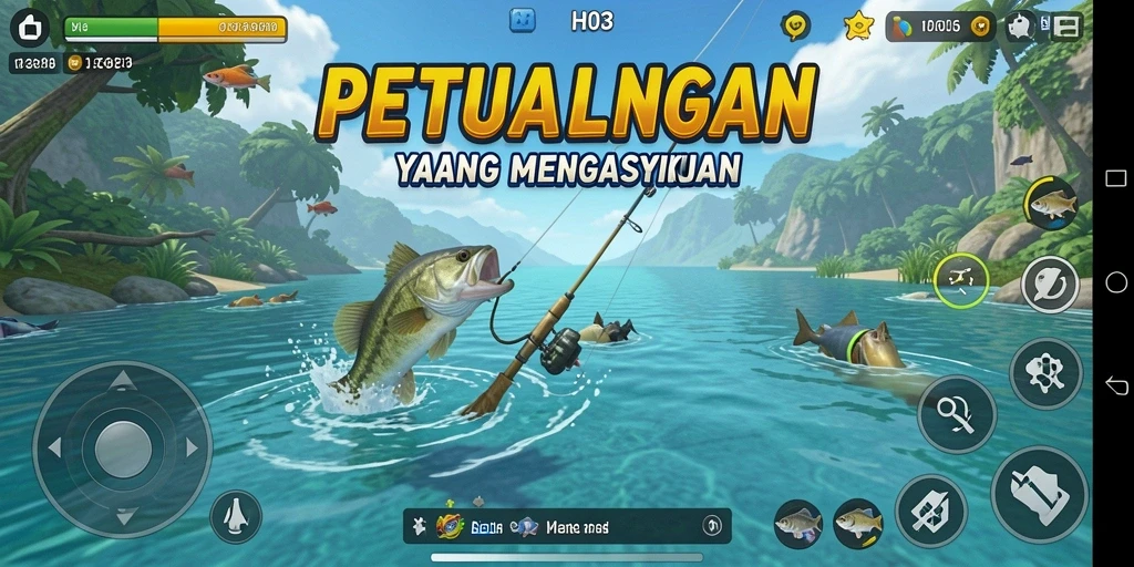 Tampilan gameplay menakjubkan dengan pengalaman memancing yang realistis.
