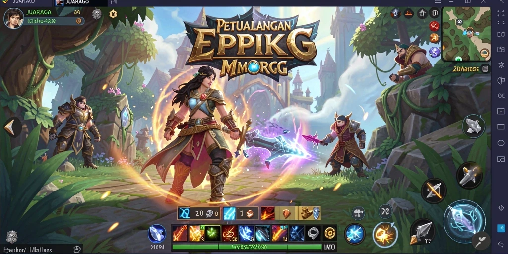 Screeshot gameplay JUARAGO yang menampilkan aksi pertempuran seru.