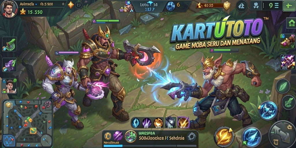 Screenshot KARTUTOTO menampilkan pertempuran tim yang seru.