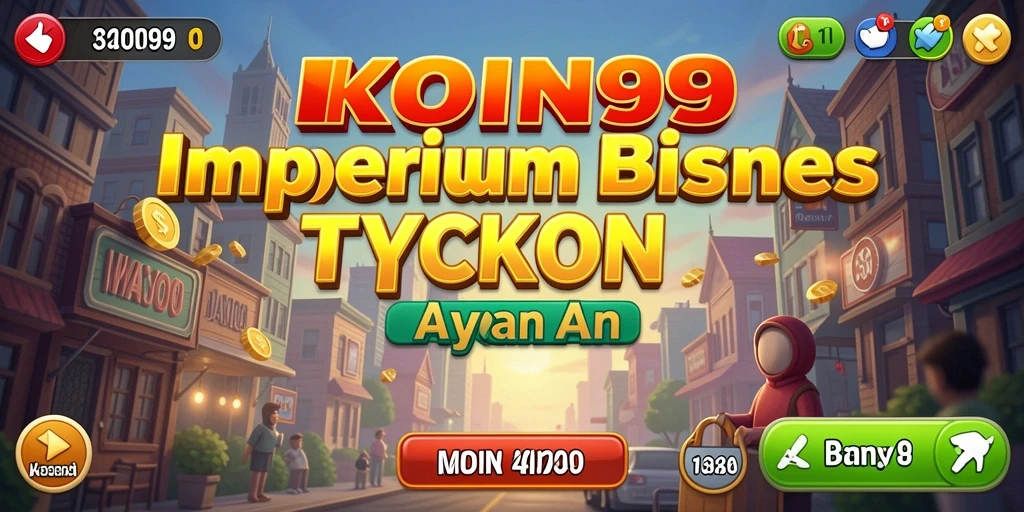 Screenshot dari gameplay KOIN99 menunjukkan keseruan membangun bisnis.