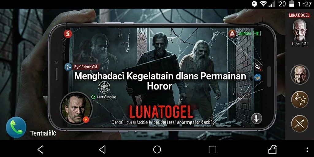 Tampilan gameplay menegangkan dari LUNATOGEL saat menghadapi makhluk menyeramkan.