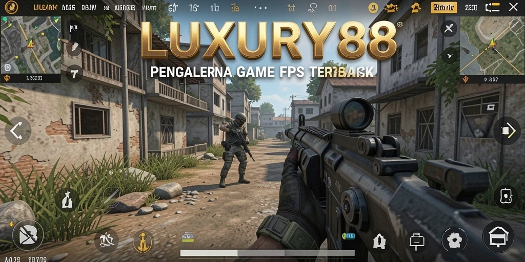 Tampilan intens dalam pertempuran game FPS LUXURY88.