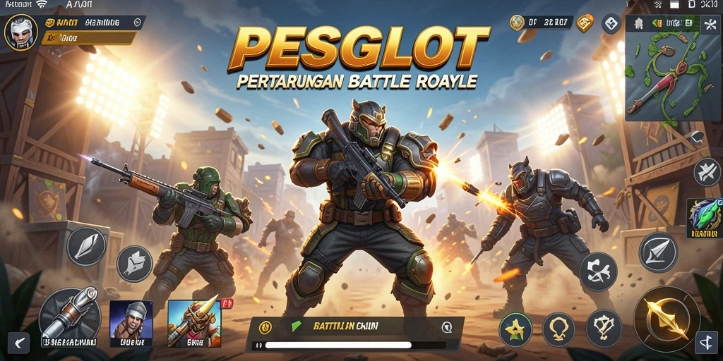 Pengalaman gameplay seru dalam PESGSLOT di arena Battle Royale.