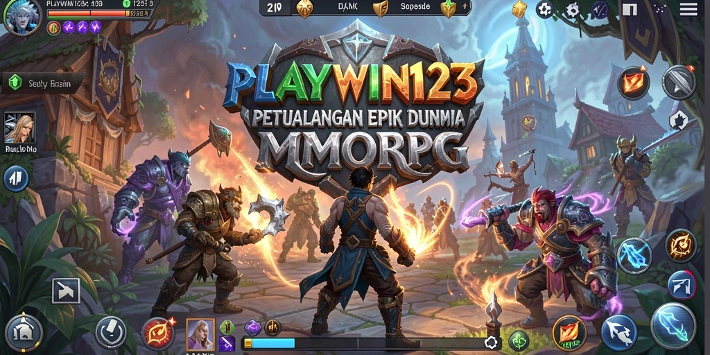 Tampilan gameplay <strong>PLAYWIN123</strong> dengan pertempuran epik dan grafis yang memukau.