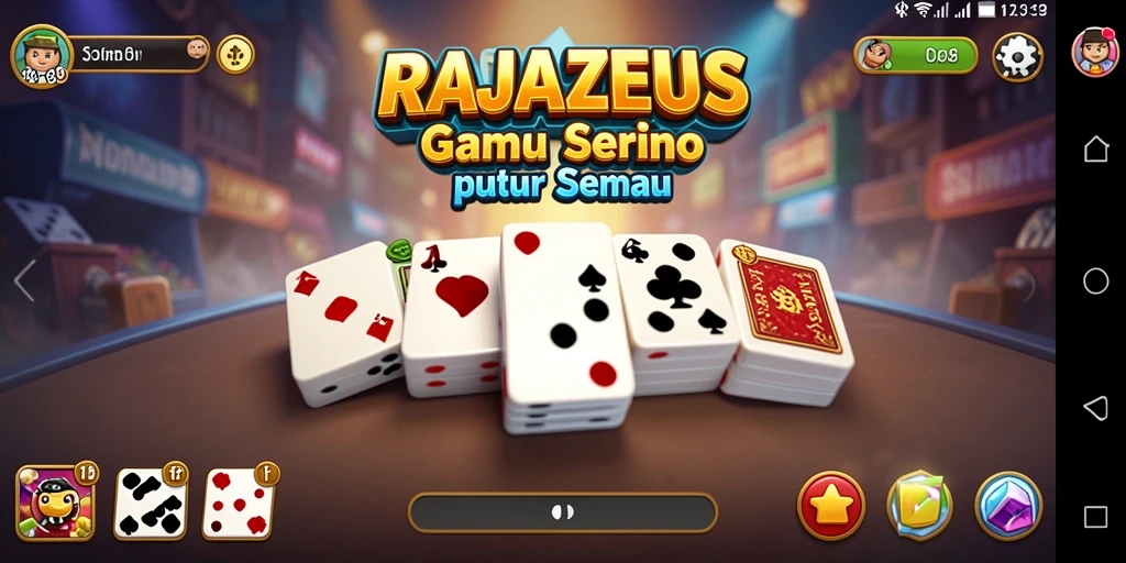 Screenshot gameplay RAJAZEUS yang menampilkan keseruan bermain Domino.