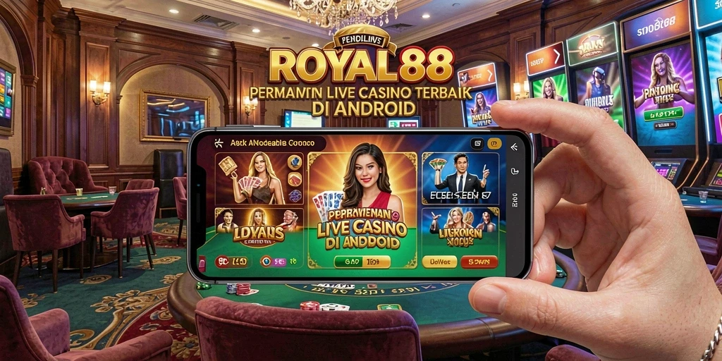 Screenshot gameplay ROYAL88 menampilkan dealer profesional di meja permainan.