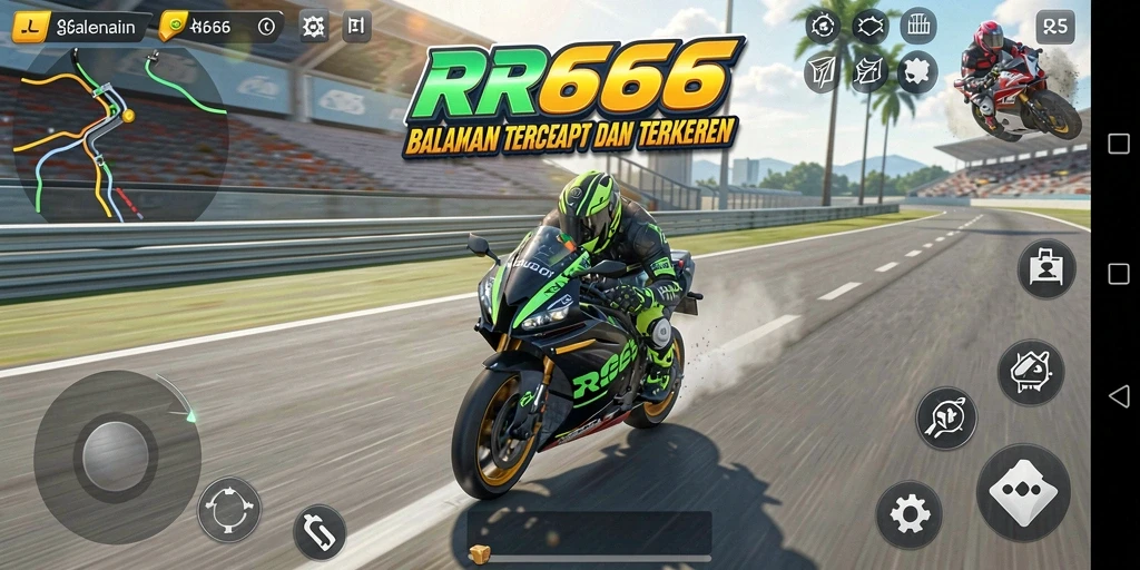 Gameplay balapan motor yang mendebarkan dan penuh aksi.