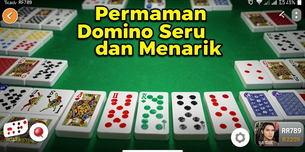 Tampilan gameplay seru di RR789 dengan domino penuh warna.