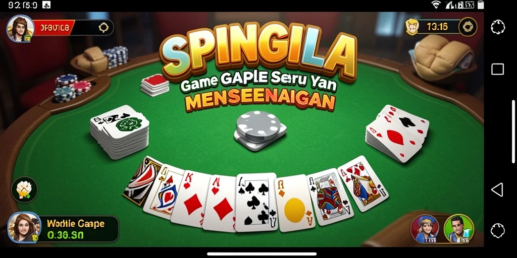 Screenshot permainan Gaple dengan karakter menarik dan antarmuka interaktif.
