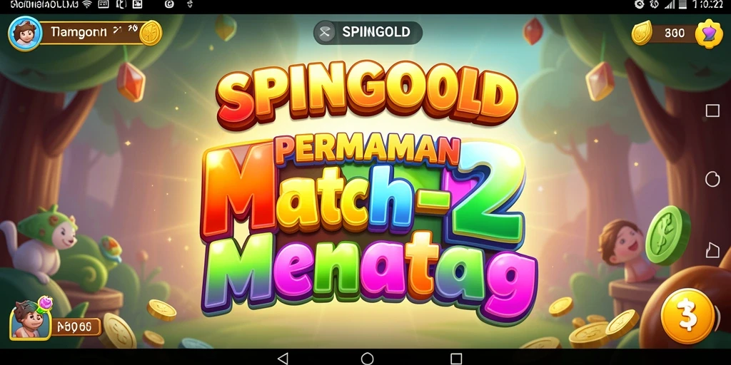 Gameplay Match-3 yang seru dan penuh warna dalam SPINGOLD.