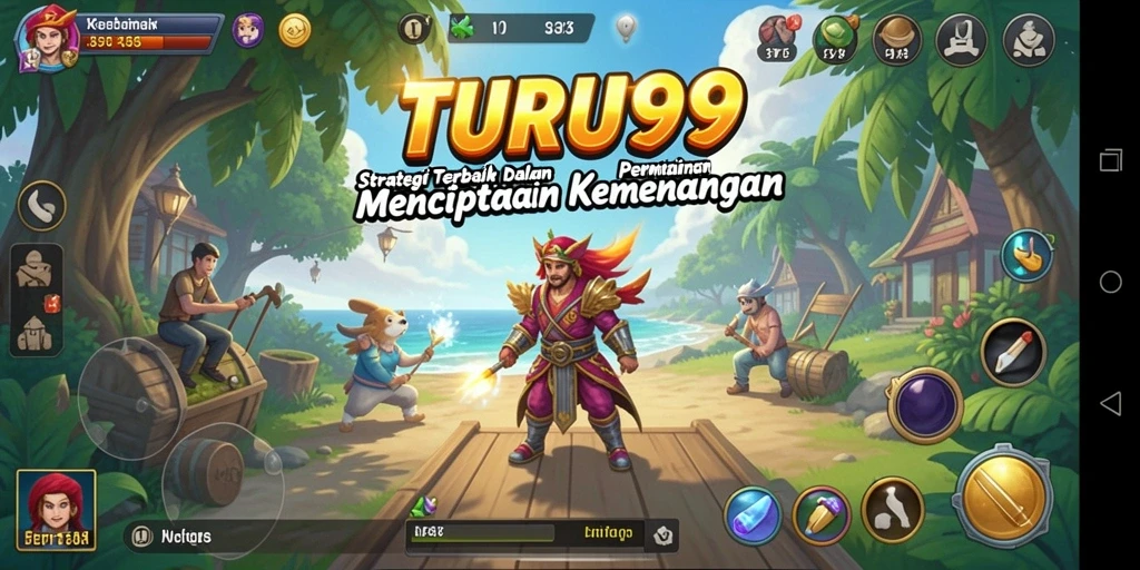 Tampilan menarik dari gameplay strategi TURU99.